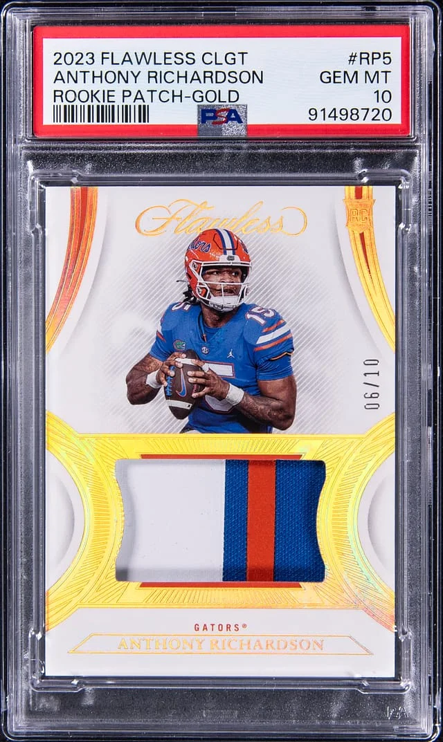 2023 Panini Flawless Anthony Richardson Collegiate Patch Gold #RP5 card image