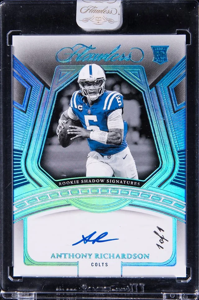 2023 Panini Flawless Anthony Richardson Shadow Signatures Platinum #RS-ARI card image