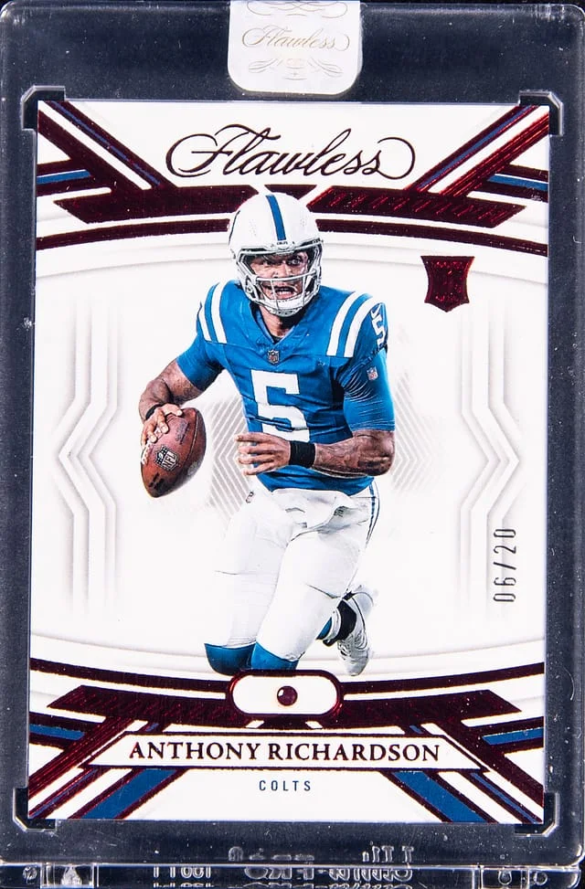 2023 Panini Flawless Anthony Richardson Ruby Relic - Panini Encased #97 card image