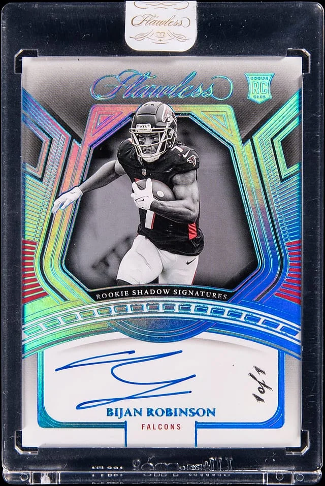 2023 Panini Flawless Bijan Robinson Shadow Signatures Platinum #RS-BRO card image