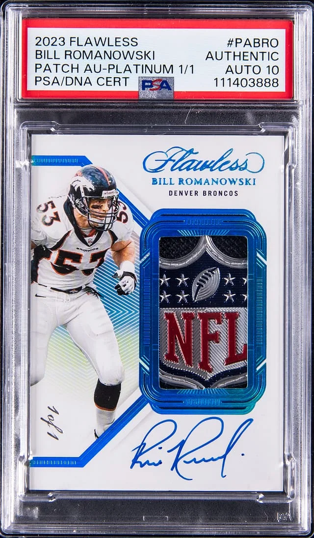2023 Panini Flawless Bill Romanowski Patch Autograph Platinum #PA-BRO card image