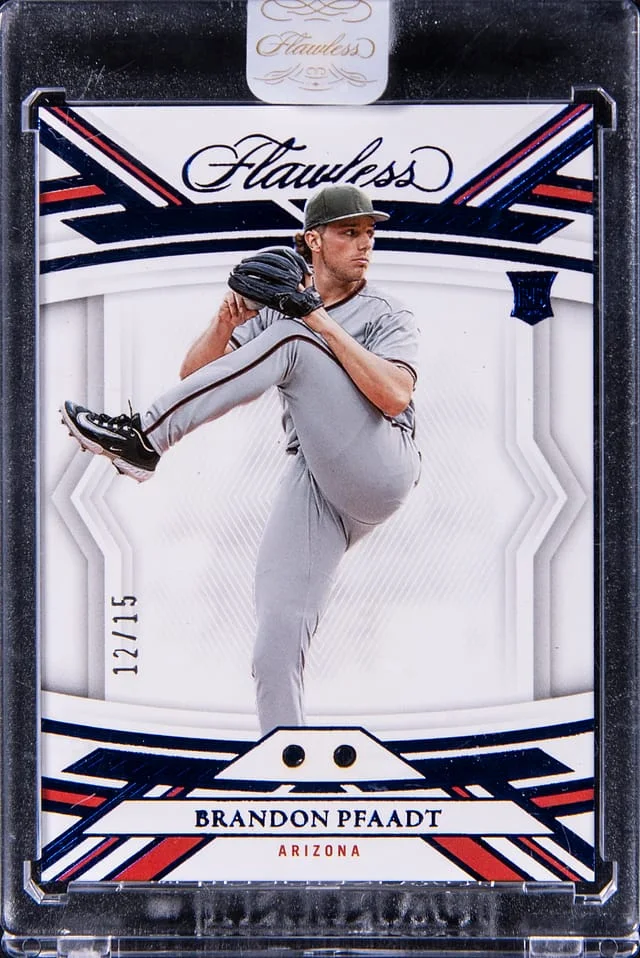 2023 Panini Flawless Brandon Pfaadt Relic - Panini Encased Sapphire #9 card image
