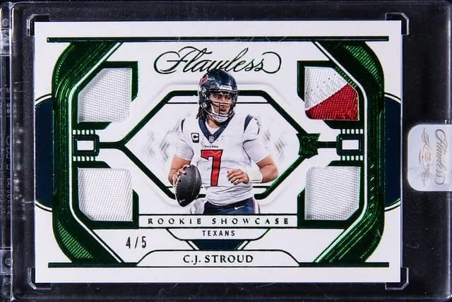 2023 Panini Flawless C.J. Stroud Patch - Panini Encased Showcase Emerald #RS-CSD card image