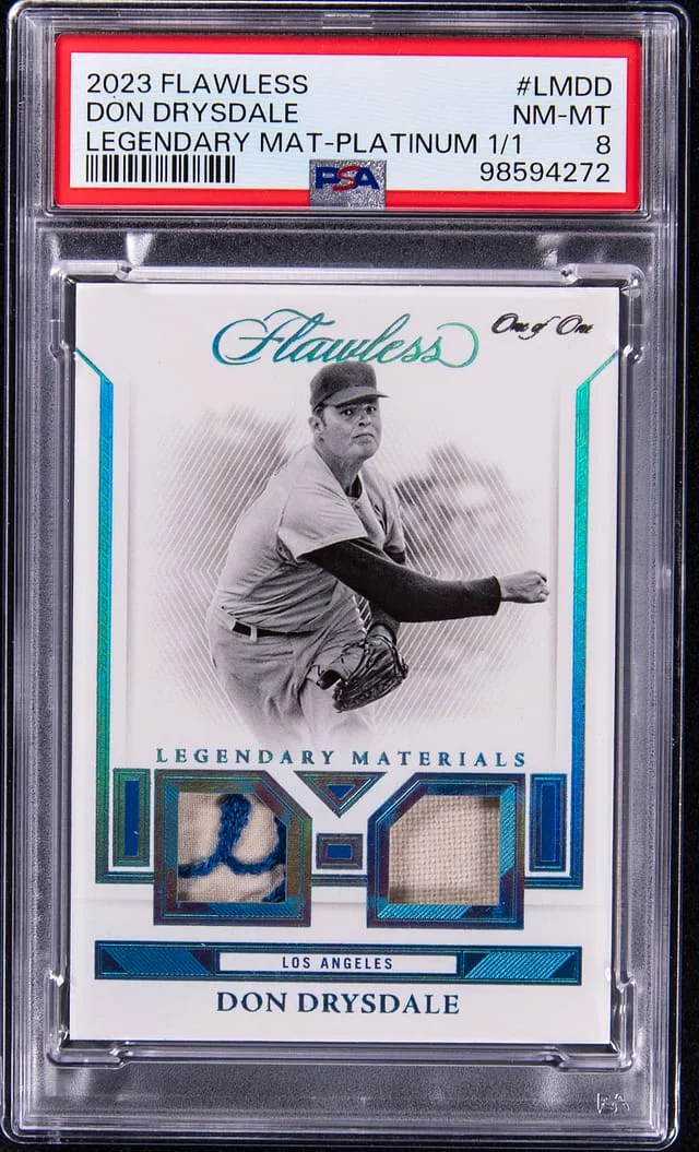 2023 Panini Flawless Don Drysdale Legendary Materials Platinum #LM-DD card image