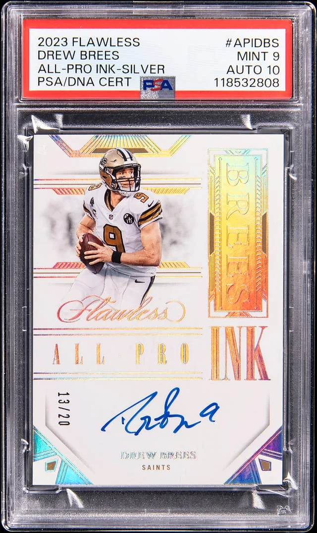 2023 Panini Flawless Drew Brees All-Pro Ink-Silver #API-DBS card image