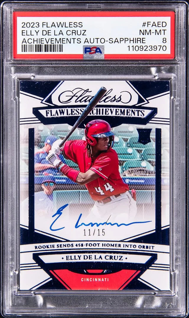 2023 Panini Flawless Elly De La Cruz Achievements Autograph Sapphire #FA-ED card image