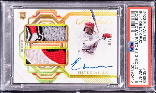 2023 Panini Flawless Elly De La Cruz Dual Patch Signature Gold #RDS-ED card image