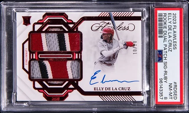 2023 Panini Flawless Elly De La Cruz Dual Patch Signature Ruby #RDSED card image