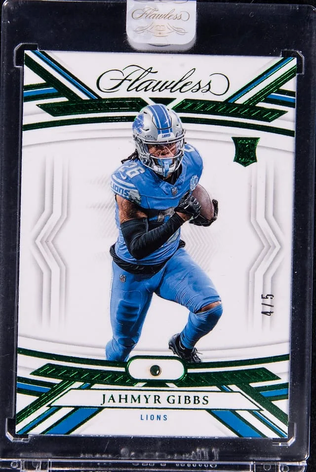 2023 Panini Flawless Football Jahmyr Gibbs Emerald #101 card image