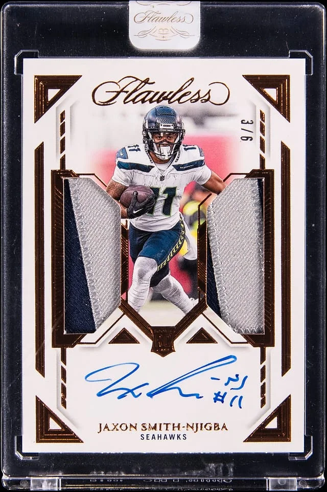 2023 Panini Flawless Jaxon Smith-Njigba Dual Patch Autograph Bronze #DPA-JSN card image