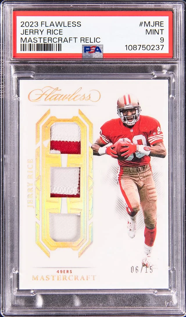 2023 Panini Flawless Jerry Rice Mastercraft Relic #M-JRE card image