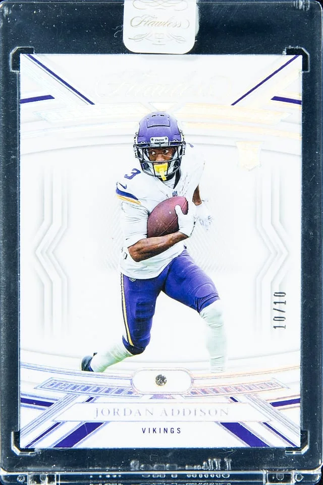 2023 Panini Flawless Jordan Addison Diamond Relic - Panini Encased #102 card image
