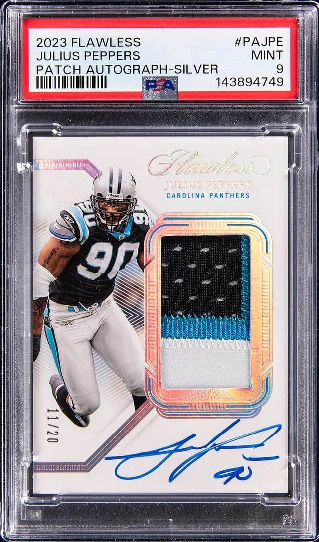 2023 Panini Flawless Julius Peppers Patch Autographs Silver #PA-JPE card image