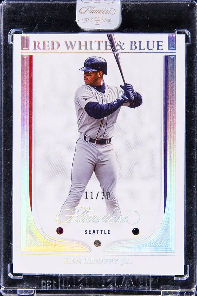 2023 Panini Flawless Ken Griffey Jr. Ruby, Diamond, and Red White & Blue #RWB-KG card image