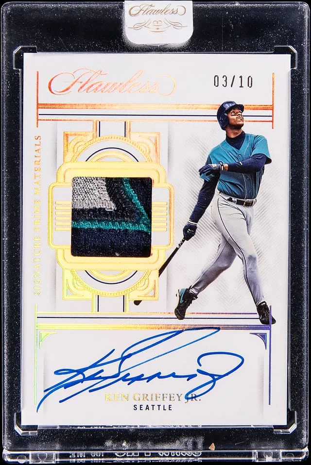 2023 Panini Flawless Ken Griffey Jr. Signature Prime Materials Gold #SPM-JR card image