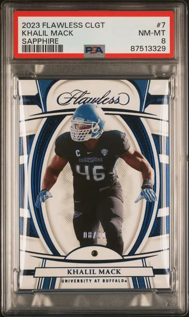 2023 Panini Flawless Khalil Mack Collegiate Sapphire #7 card image