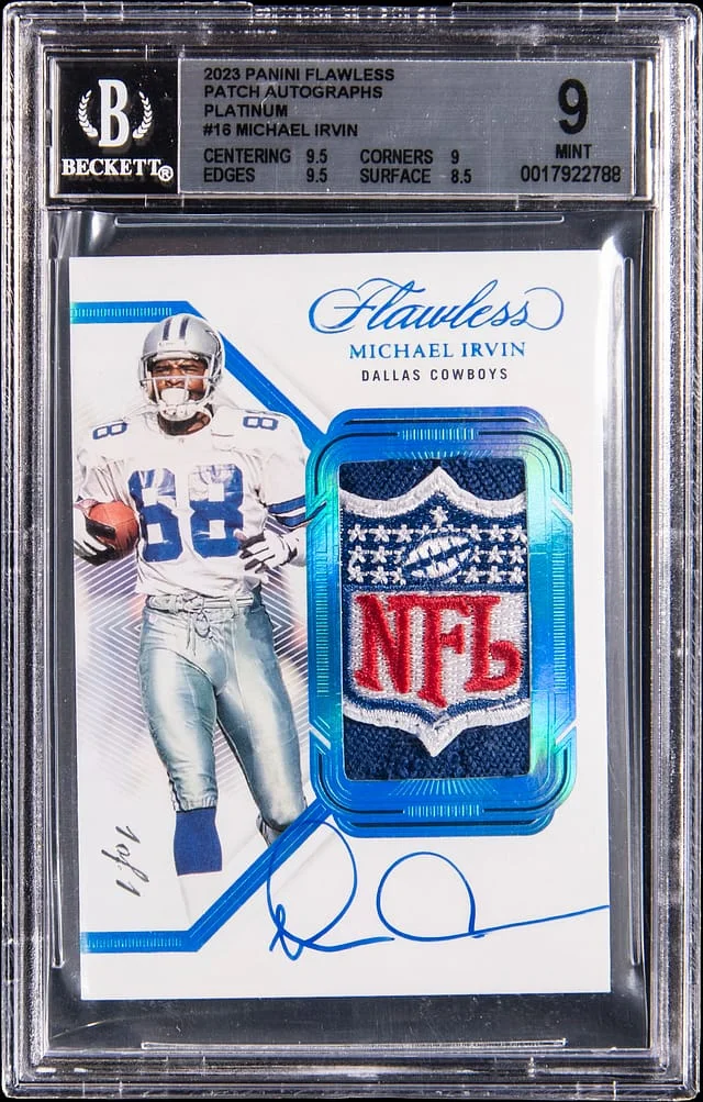 2023 Panini Flawless Michael Irvin Patch Autographs Platinum #PA-MIR card image