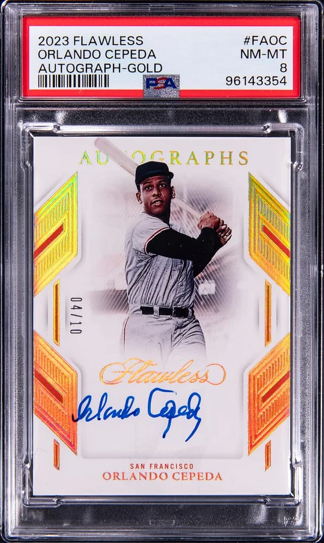 2023 Panini Flawless Orlando Cepeda Autograph Gold #FAOC card image