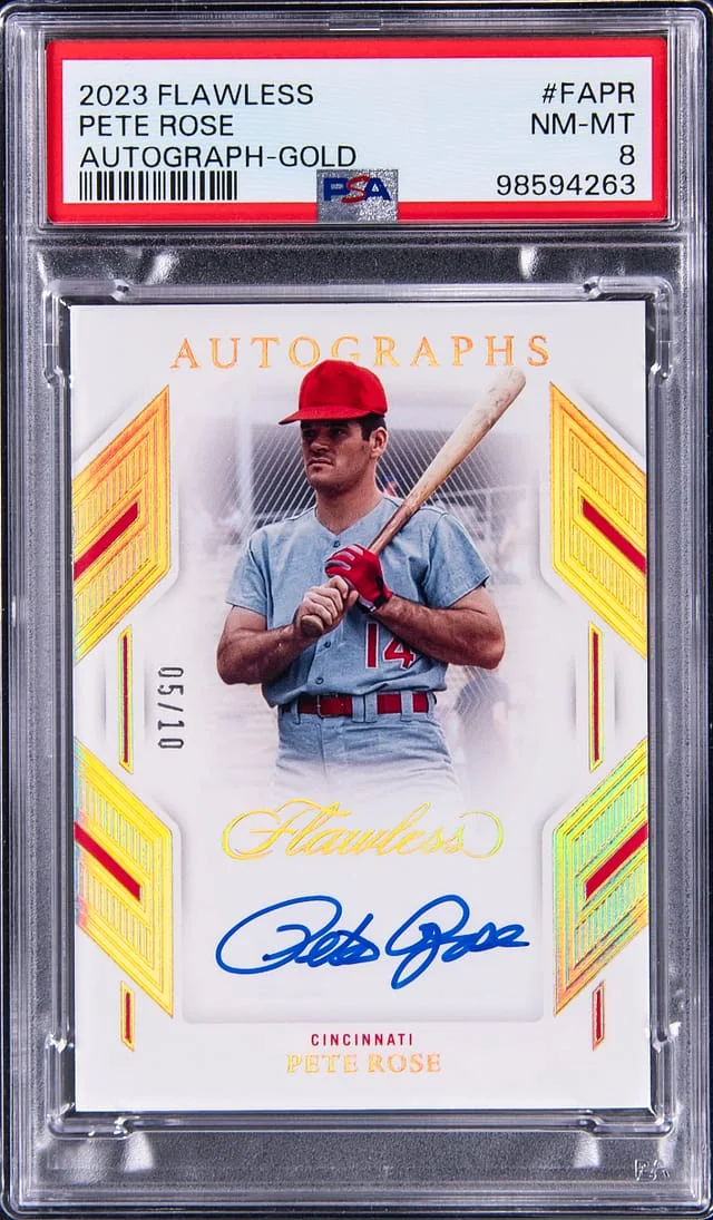 2023 Panini Flawless Pete Rose Autograph Gold #FA-PR card image