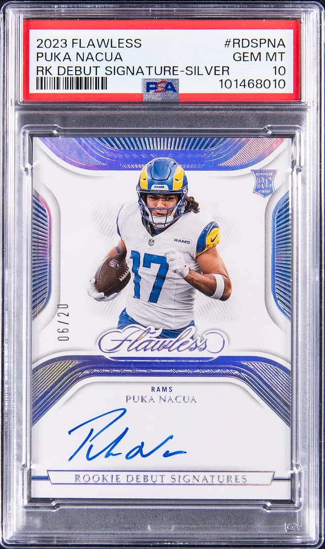 2023 Panini Flawless Puka Nacua Debut Signatures Silver #RDS-PNA card image