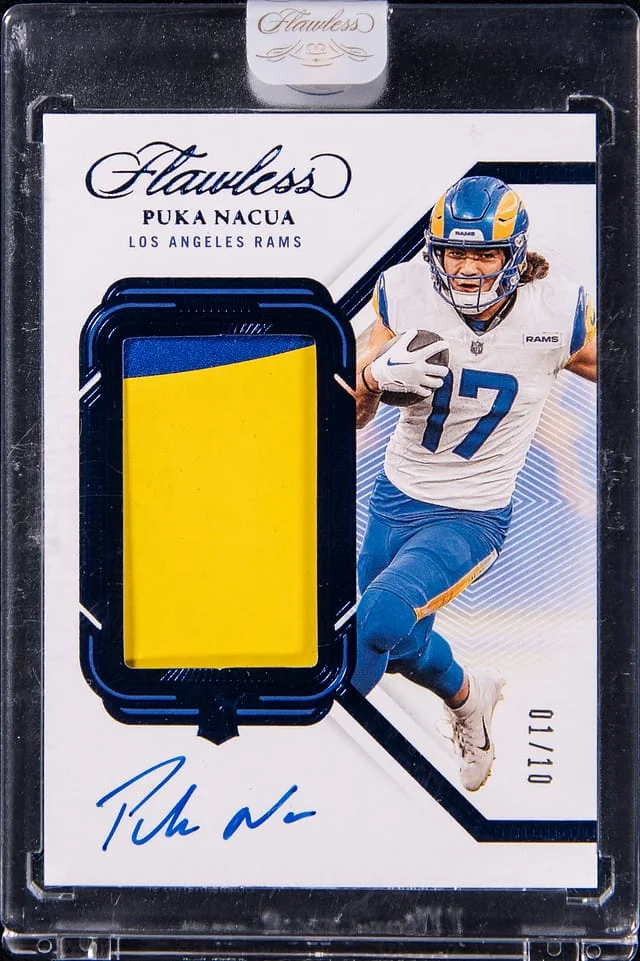 2023 Panini Flawless Puka Nacua Patch Autographs Sapphire #RPA-PNA card image