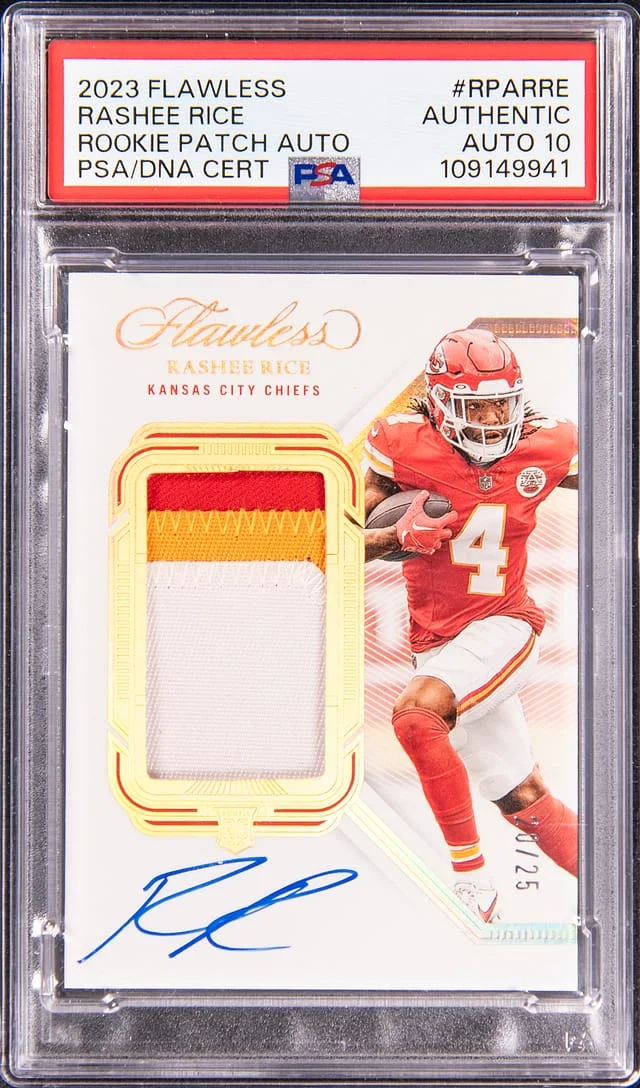 2023 Panini Flawless Rashee Rice Patch Autograph Ruby #RPA-RRE card image