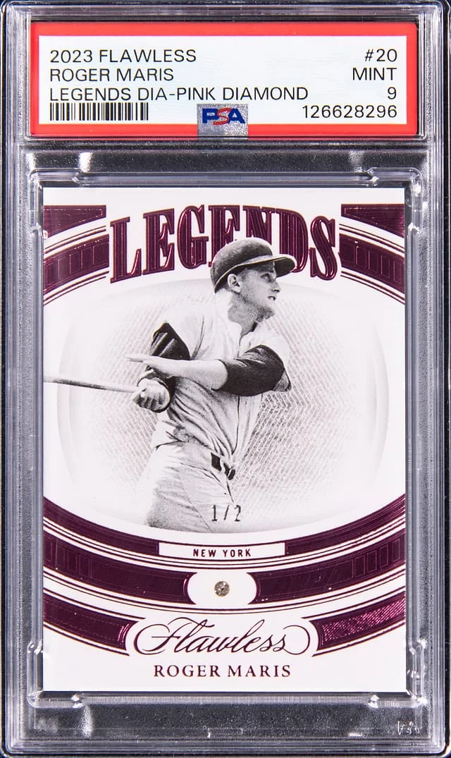 2023 Panini Flawless Roger Maris Diamond Legends Pink Diamond #20 card image