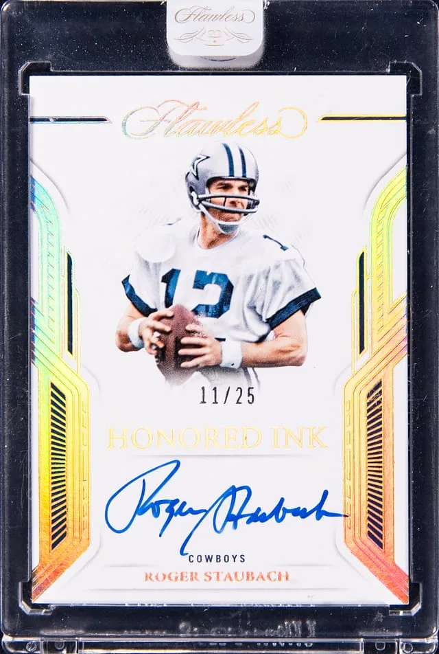 2023 Panini Flawless Roger Staubach Honored Ink #HI-RST card image