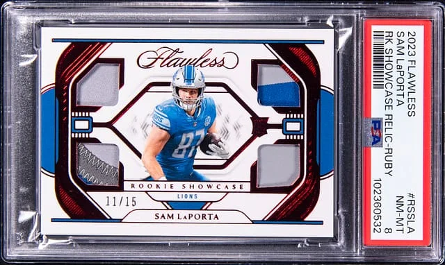 2023 Panini Flawless Sam LaPorta Shadow Signatures Sapphire #RS-SLA card image