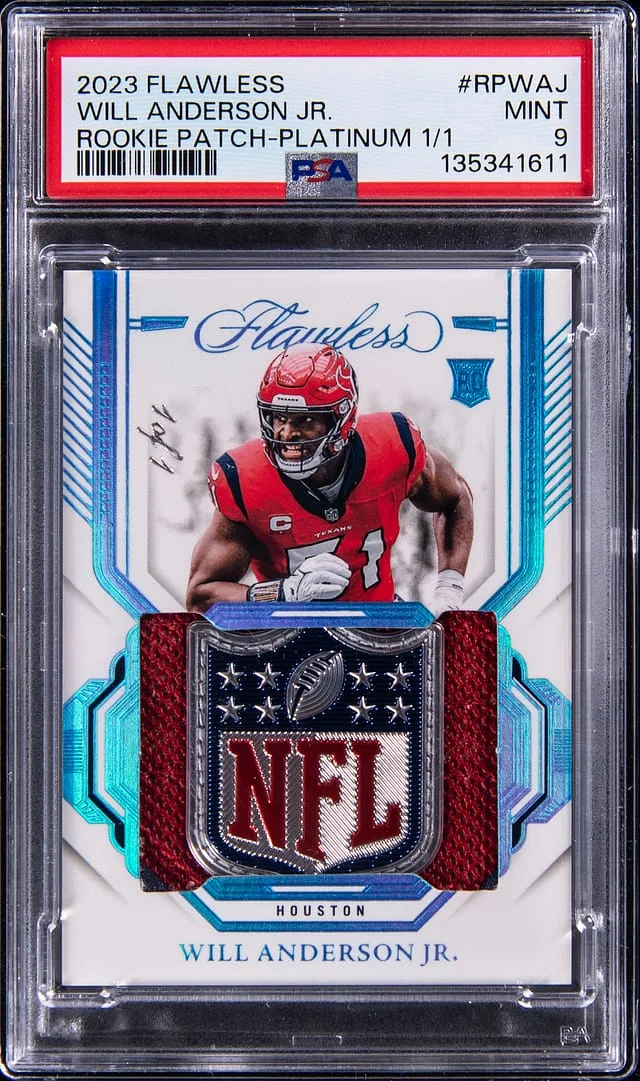 2023 Panini Flawless Will Anderson Jr. NFL Shield Patches Platinum #RP-WAJ card image