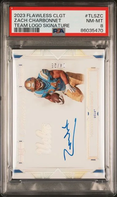 2023 Panini Flawless Zach Charbonnet Collegiate Team Logo Signatures #TLSZC card image