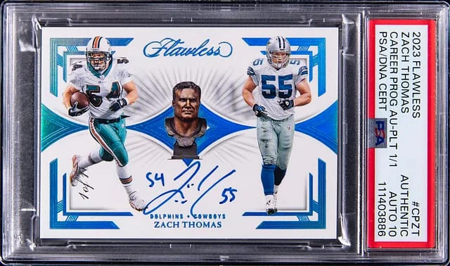 2023 Panini Flawless Zach Thomas Career Progress Autographs Platinum #CP-ZT card image