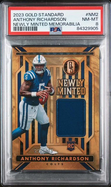 2023 Panini Gold Standard Anthony Richardson Newly Minted Memorabilia #NM2 card image