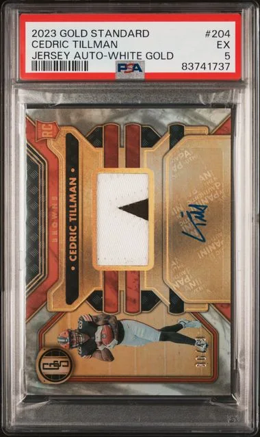 2023 Panini Gold Standard Cedric Tillman Jersey Autograph-White Gold #204 card image
