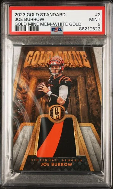 2023 Panini Gold Standard Joe Burrow Gold Mine Memorabilia #3 card image