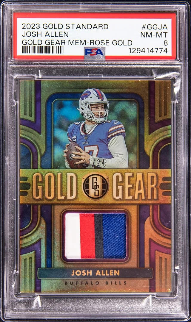 2023 Panini Gold Standard Josh Allen Gold Gear Memorabilia Rose Gold #GG-JA card image