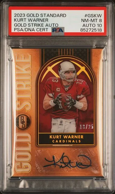 2023 Panini Gold Standard Kurt Warner Gold Strike Autographs #GS-KW card image
