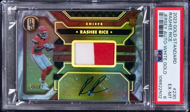 2023 Panini Gold Standard Rashee Rice Jersey Autograph White Gold #230 card image