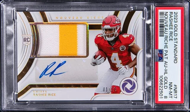 2023 Panini Gold Standard Rashee Rice Nouveau Riche Patch Autograph Holo Gold #NR-17 card image