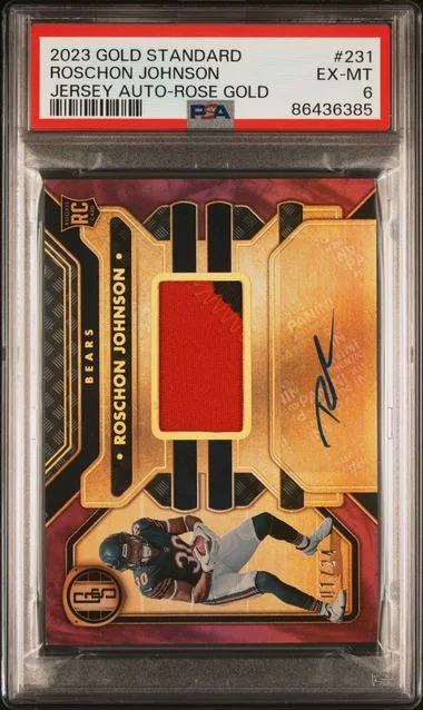 2023 Panini Gold Standard Roschon Johnson Jersey Autograph-Rose Gold #231 card image