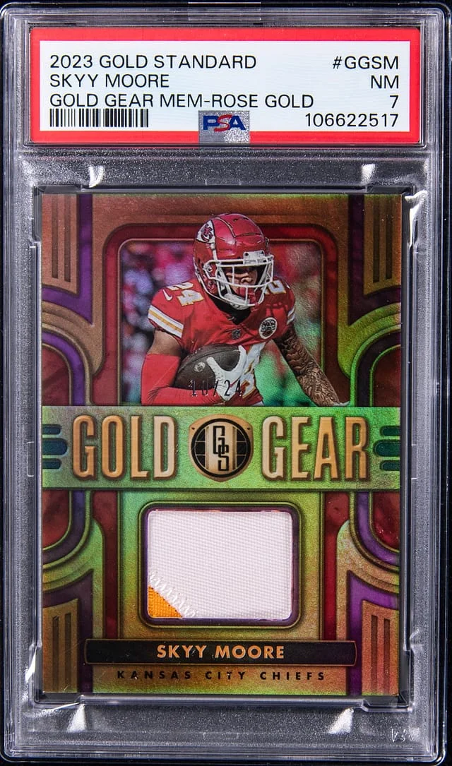 2023 Panini Gold Standard Skyy Moore Gold Gear Memorabilia Rose Gold #GG-SM card image