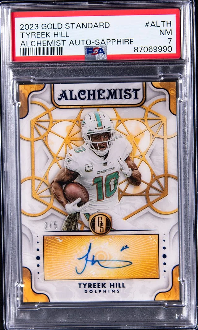 2023 Panini Gold Standard Tyreek Hill Alchemist Autograph Sapphire #ALTH card image