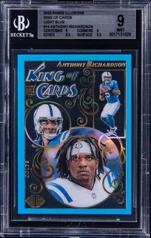 2023 Panini Illusions Anthony Richardson King of Cards Light Blue #14 card image