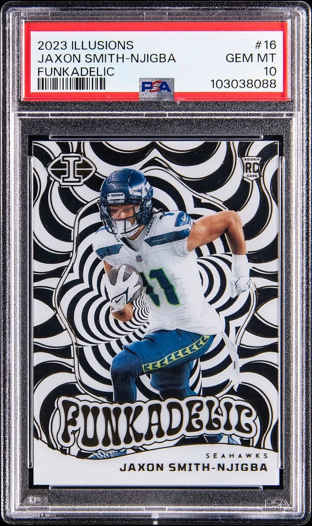 2023 Panini Illusions Jaxon Smith-Njigba Funkadelic #16 card image