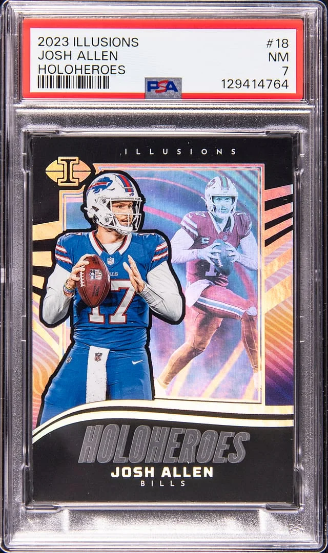2023 Panini Illusions Josh Allen HoloHeroes #18 card image