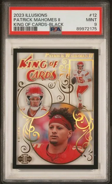 2023 Panini Illusions Patrick Mahomes II King Of Cards Black #12 card image