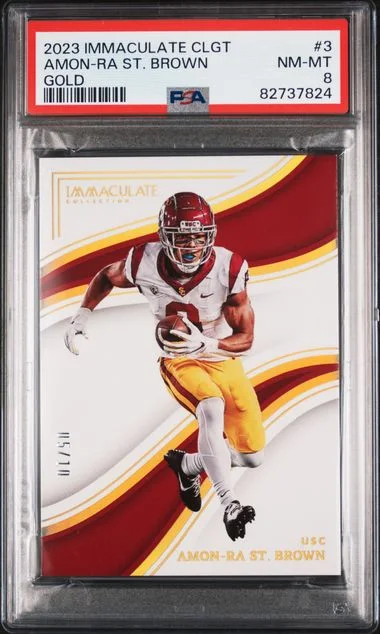 2023 Panini Immaculate Collection Amon-Ra St. Brown Collegiate Gold #3 card image