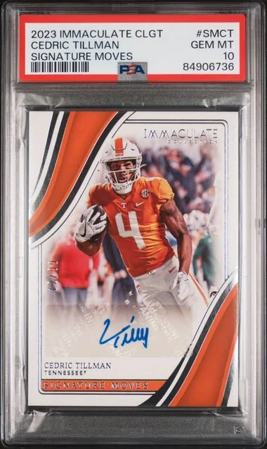 2023 Panini Immaculate Collection Cedric Tillman Collegiate Signature Moves #SMCT card image