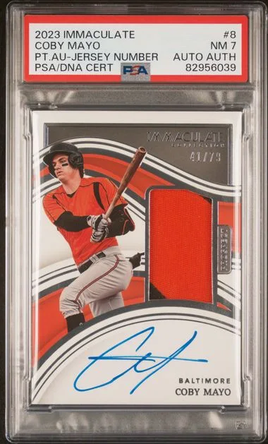 2023 Panini Immaculate Collection Coby Mayo Patch Autograph-Jersey Number #8 card image