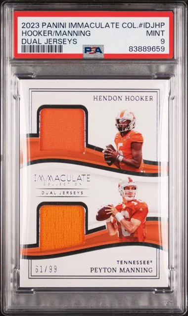2023 Panini Immaculate Collection Collegiate Immaculate Dual Jerseys Idjhp Hendon Hooker/Peyton Manning #no-number card image